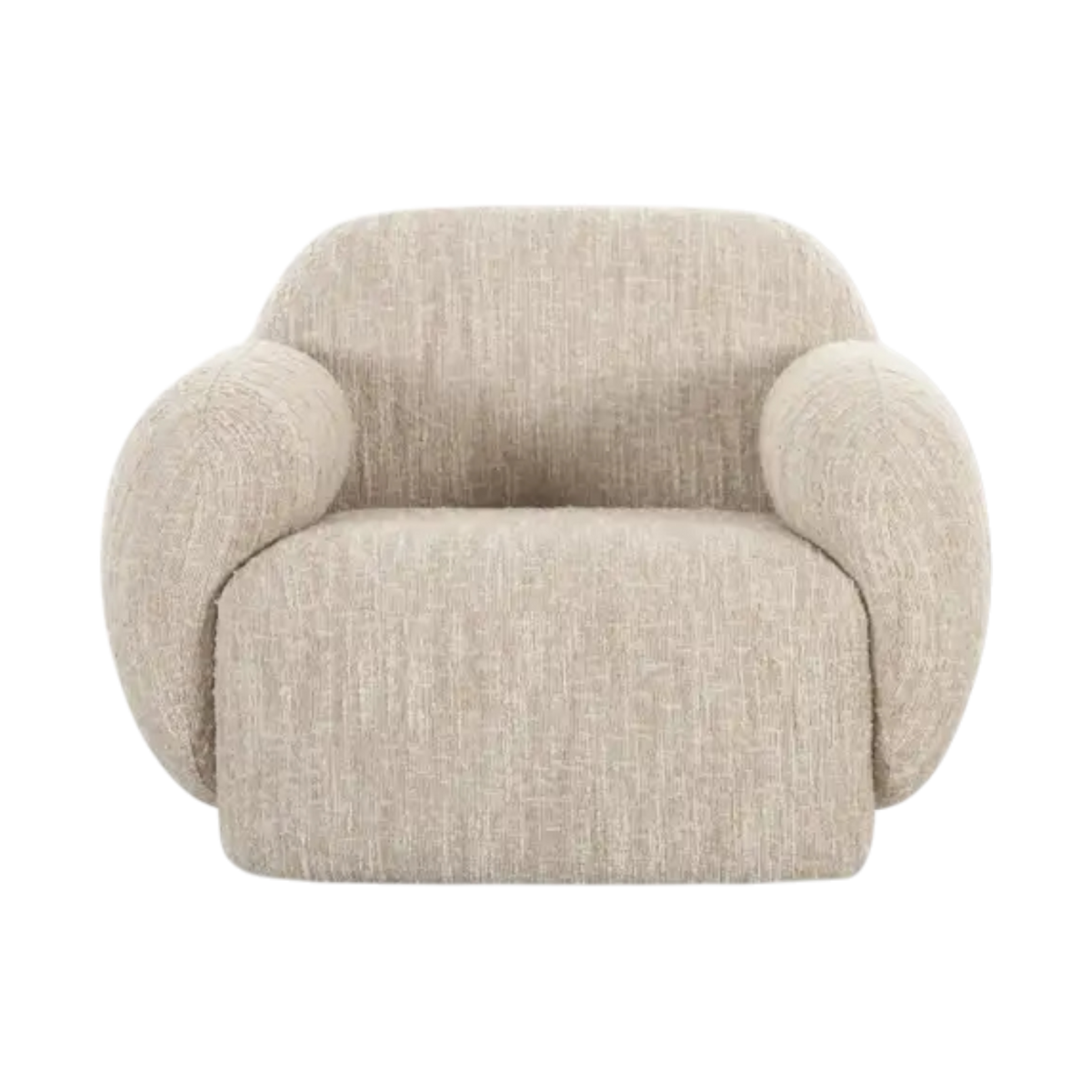 Lounge Chair in Off White with Curved Back Design