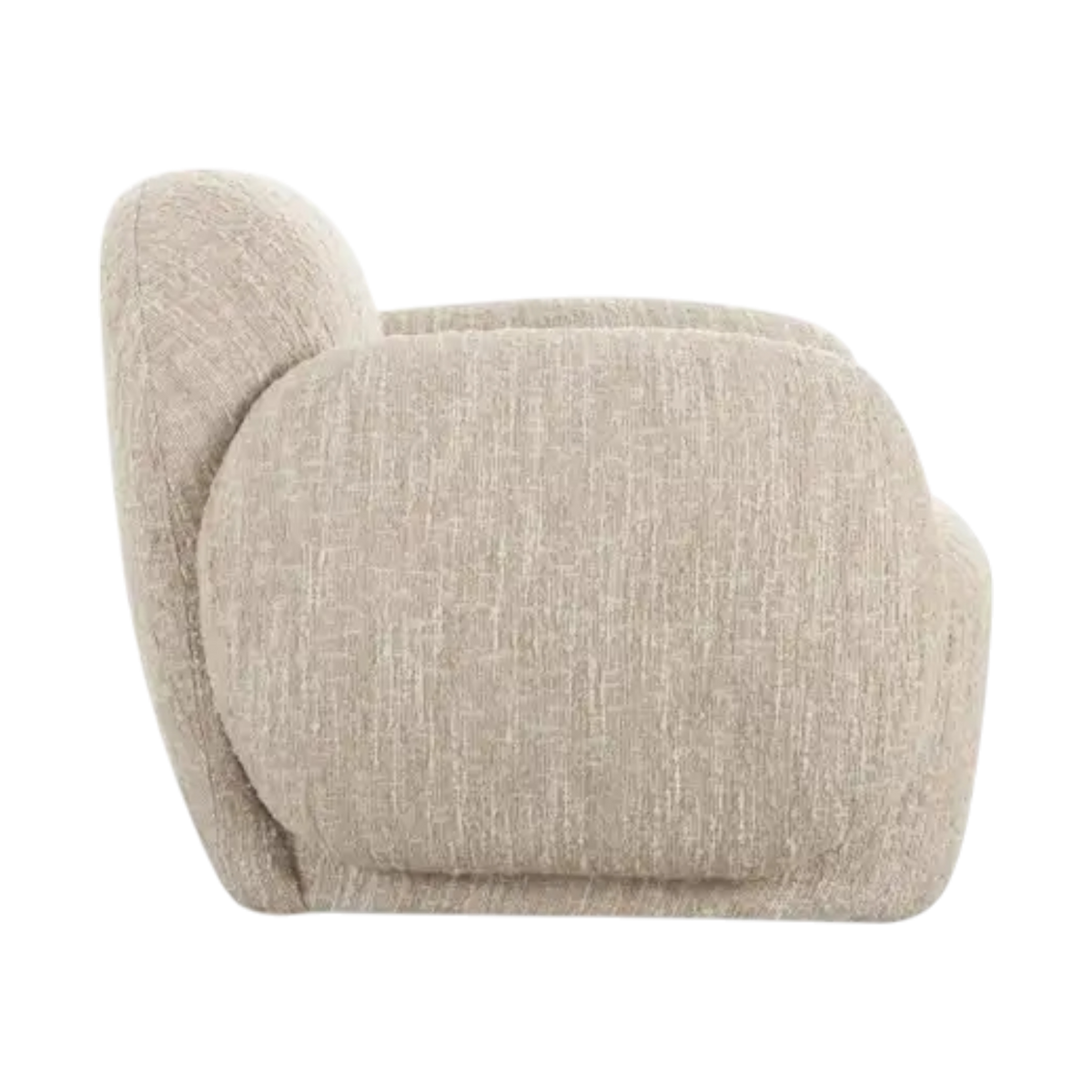 Lounge Chair in Off White with Curved Back Design