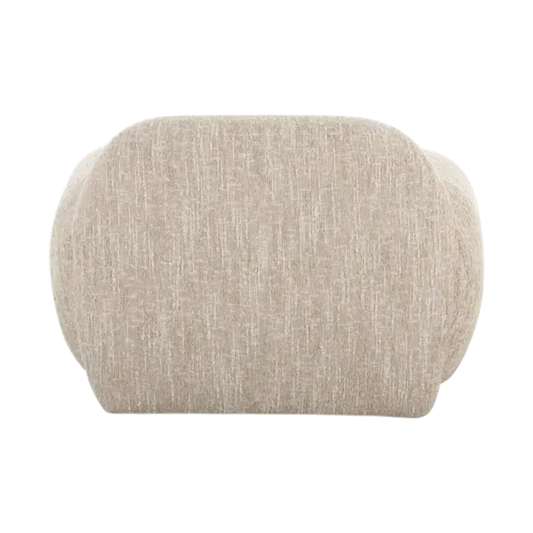 Lounge Chair in Off White with Curved Back Design