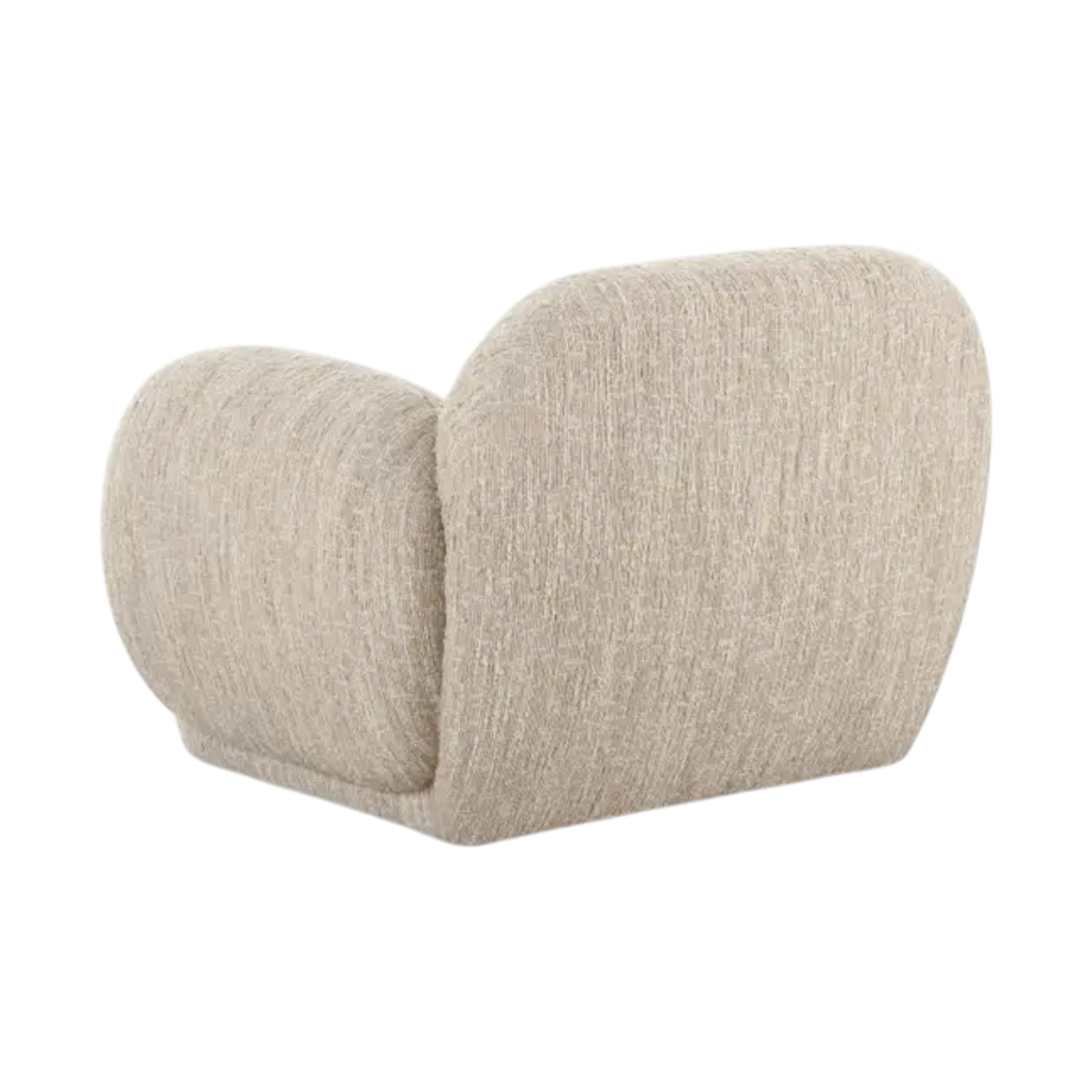 Lounge Chair in Off White with Curved Back Design