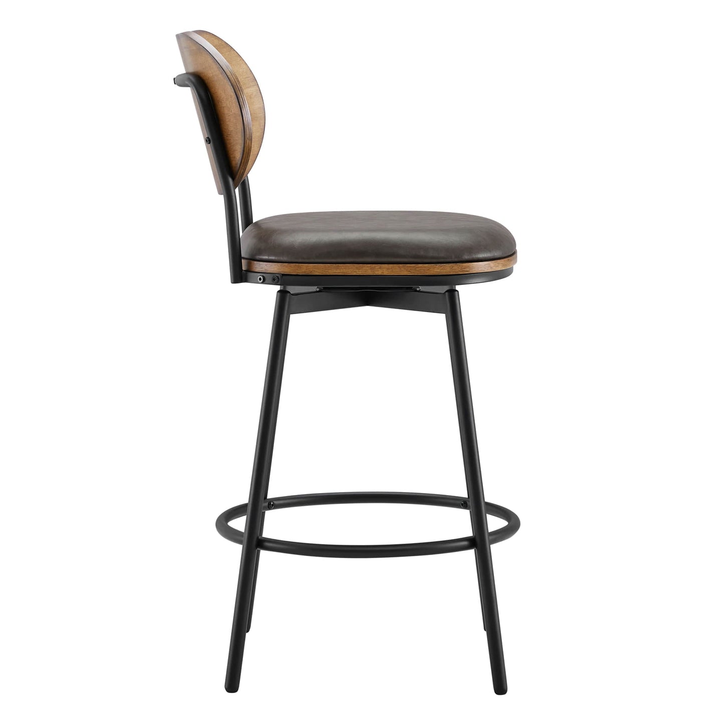 Swivel Bar Stools with Upholstered Seat and Back Rest