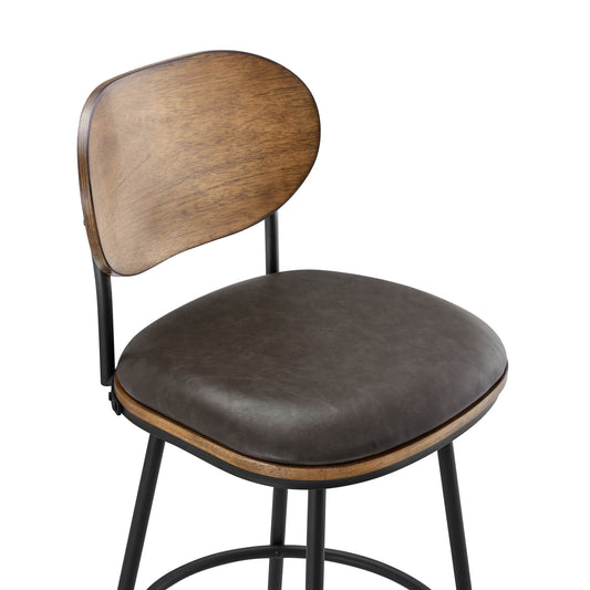 Swivel Bar Stools with Upholstered Seat and Back Rest