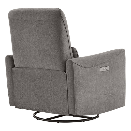 Modern Power Swivel Glider Recliner with Adjustable Headrest