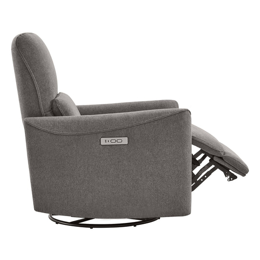 Modern Power Swivel Glider Recliner with Adjustable Headrest