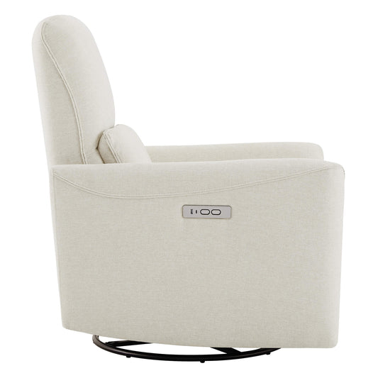Modern Power Swivel Glider Recliner with Adjustable Headrest