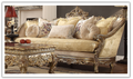 3-Seater Fabric Sofa in Metallic Bright Gold Finish