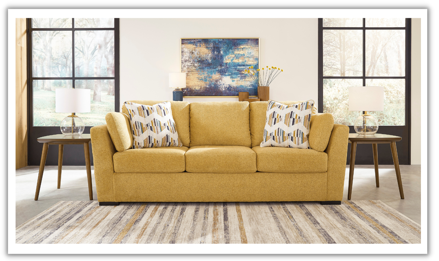 Three-Seat Sofa with Reversible Cushions in Keerwick Style