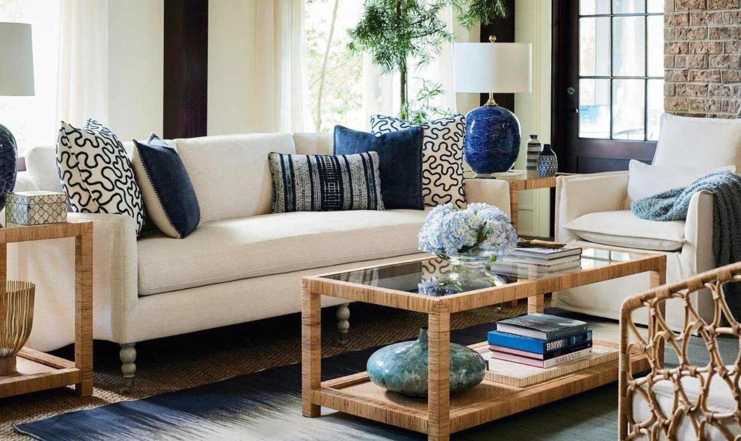 3-Seater Beige Fabric Sofa with Boardwalk Finish