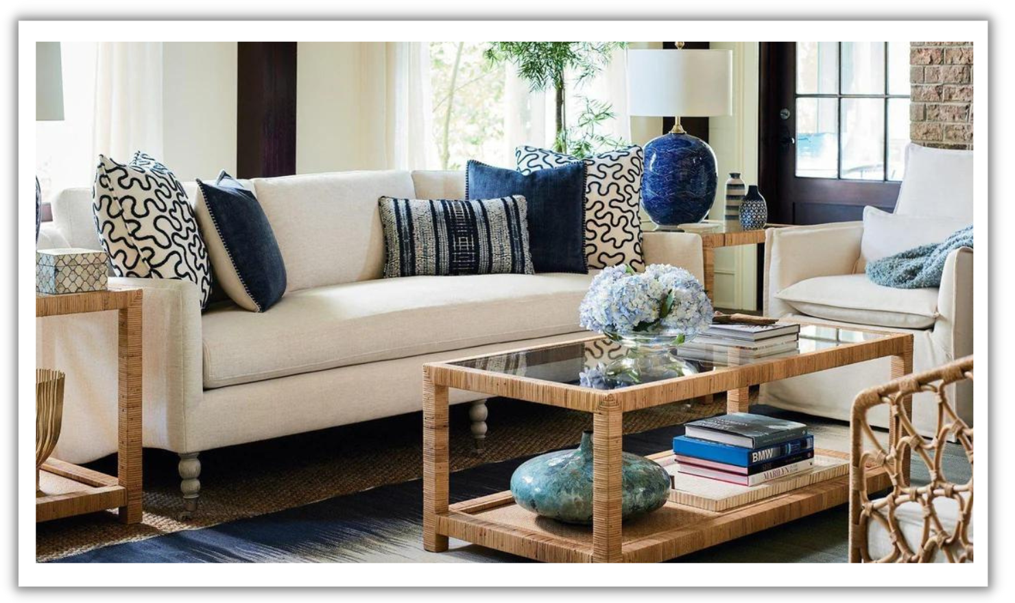 3-Seater Beige Fabric Sofa with Boardwalk Finish