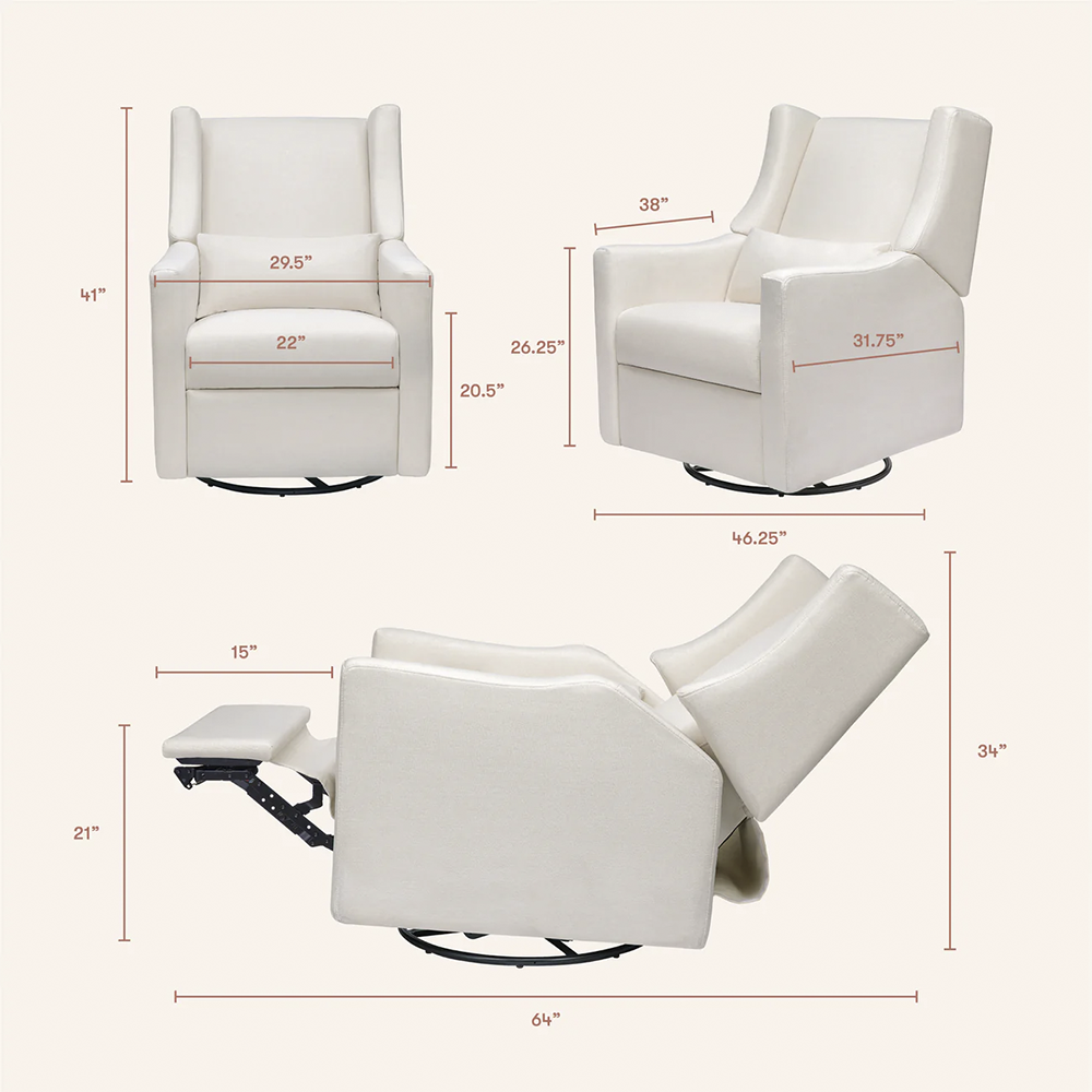 Recliner and Swivel Glider with USB Port in Kiwi Green