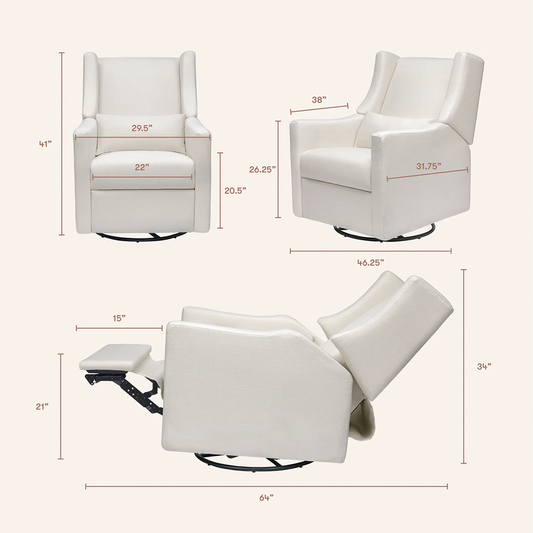 Recliner and Swivel Glider with USB Port in Kiwi Green