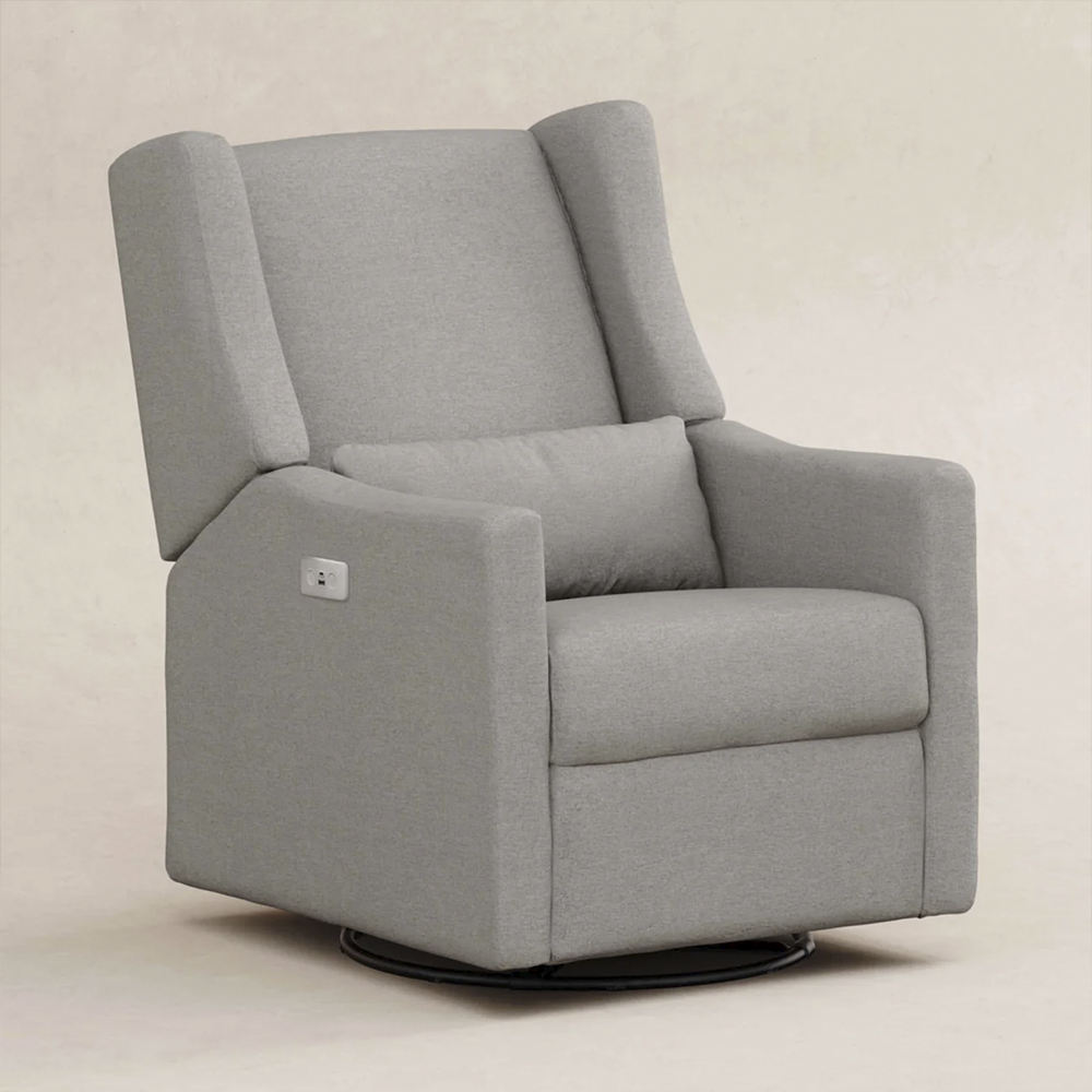 Recliner and Swivel Glider with USB Port in Kiwi Green
