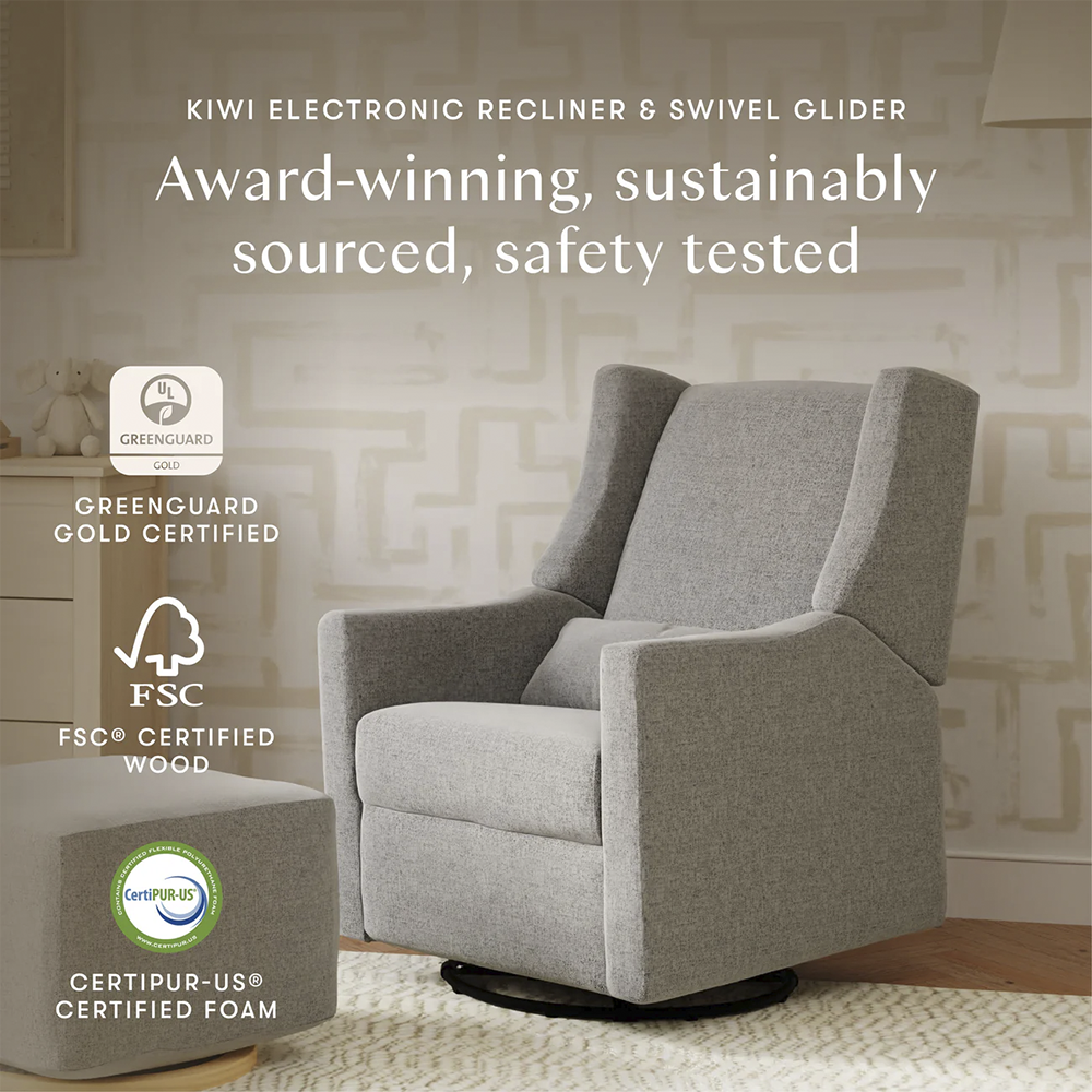 Recliner and Swivel Glider with USB Port in Kiwi Green