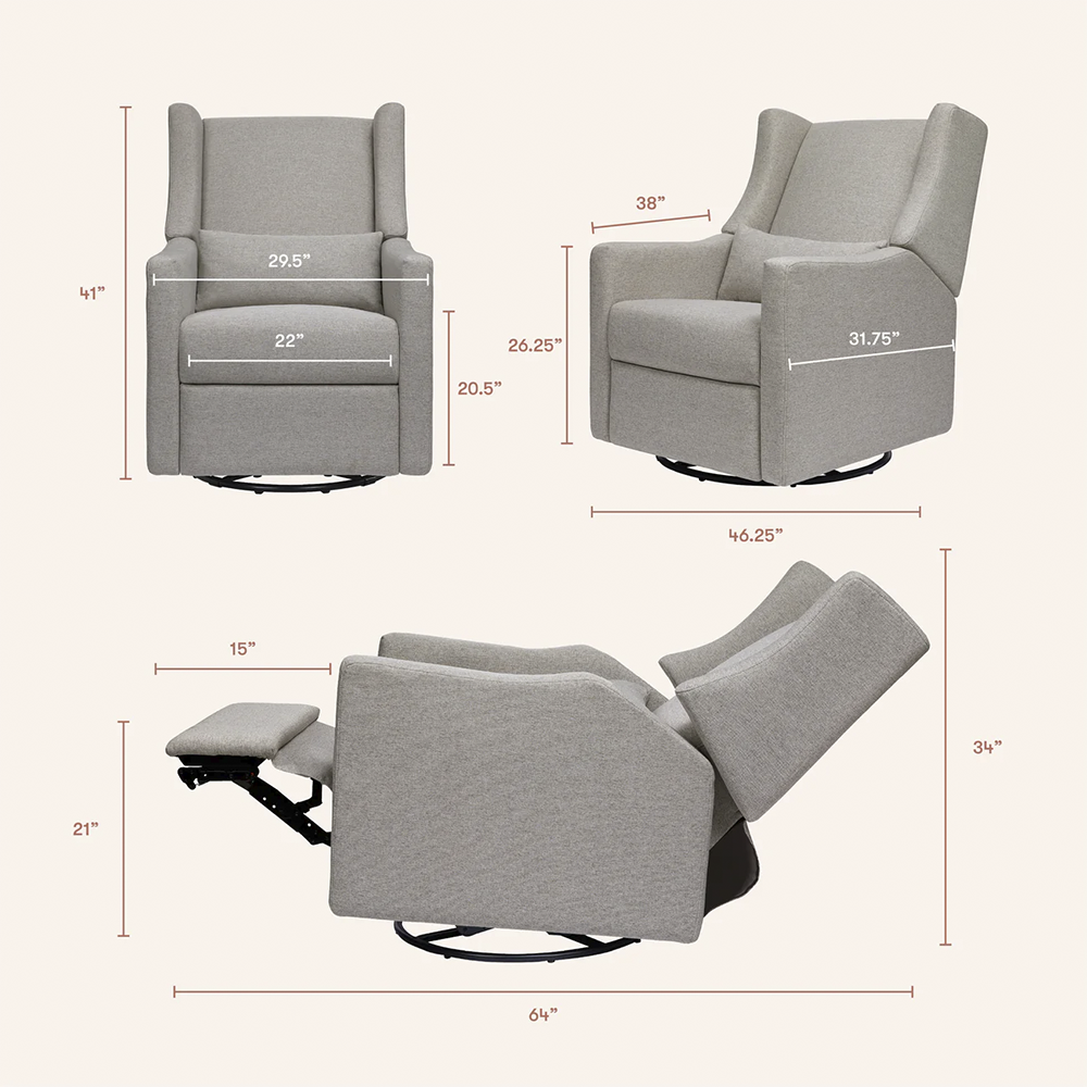 Recliner and Swivel Glider with USB Port in Kiwi Green