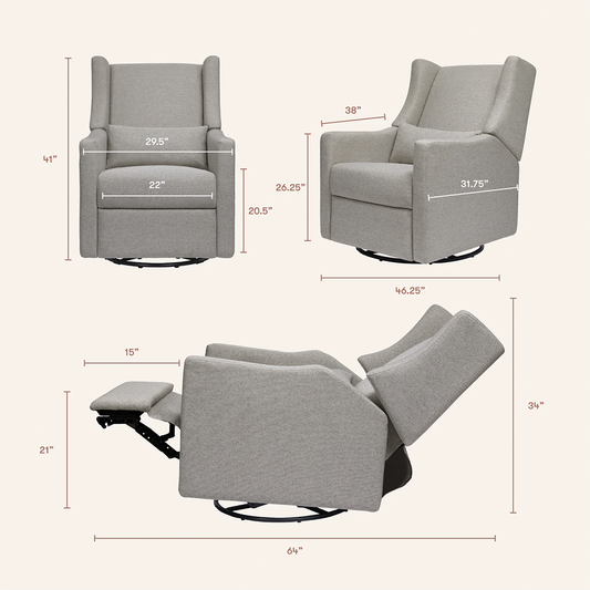 Recliner and Swivel Glider with USB Port in Kiwi Green