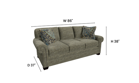 Parkston Sofa Set in Soft Grey Fabric with Clean Lines