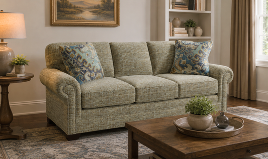 Parkston Sofa Set in Soft Grey Fabric with Clean Lines