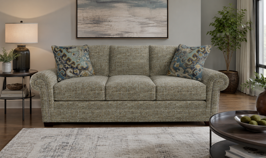 Parkston Sofa Set in Soft Grey Fabric with Clean Lines