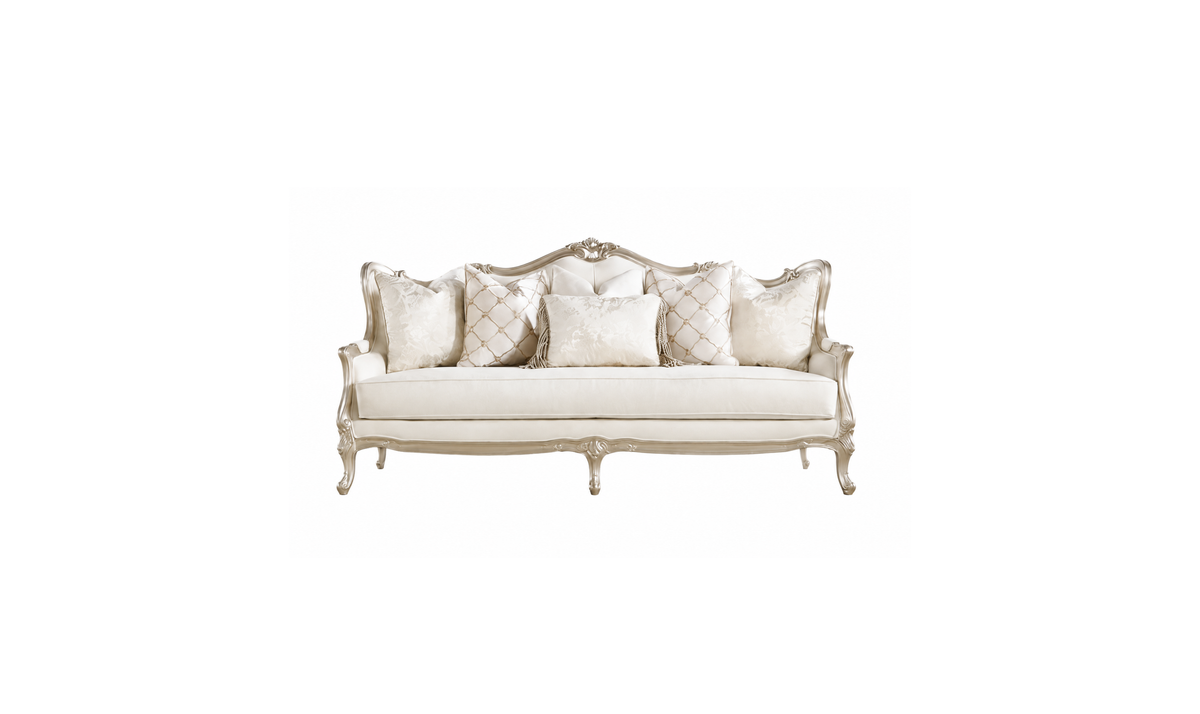 Classic 3-Seater Sofa in Champagne Gold Fabric