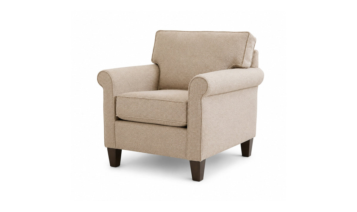Belmont Sofa in Soft Fabric with Sleek Lines