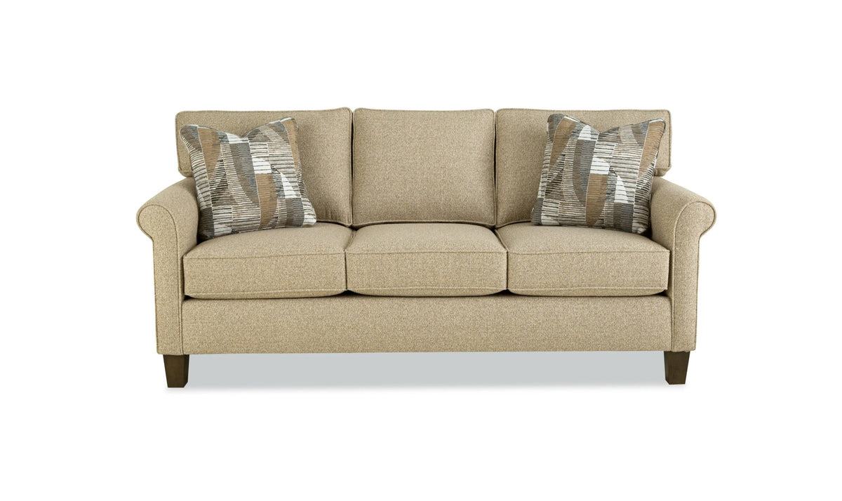Belmont Sofa in Soft Fabric with Sleek Lines