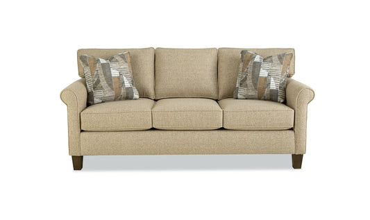 Belmont Sofa in Soft Fabric with Sleek Lines
