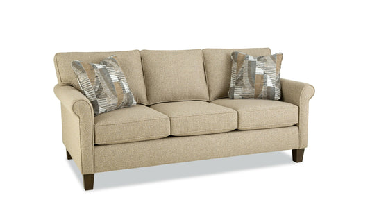Belmont Sofa in Soft Fabric with Sleek Lines