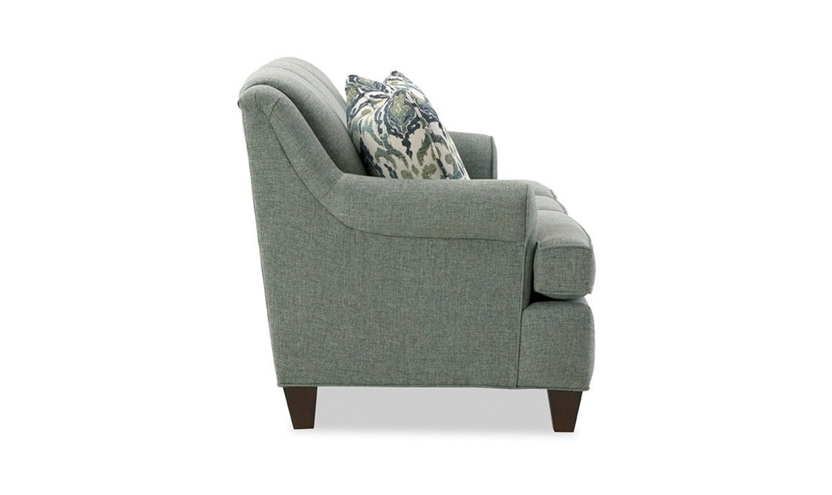 Delmont Sofa in Rich Fabric with Elegant Curved Arms