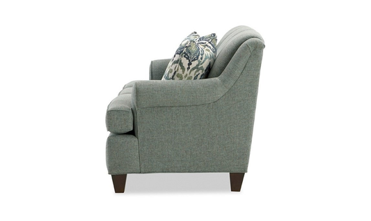 Delmont Sofa in Rich Fabric with Elegant Curved Arms