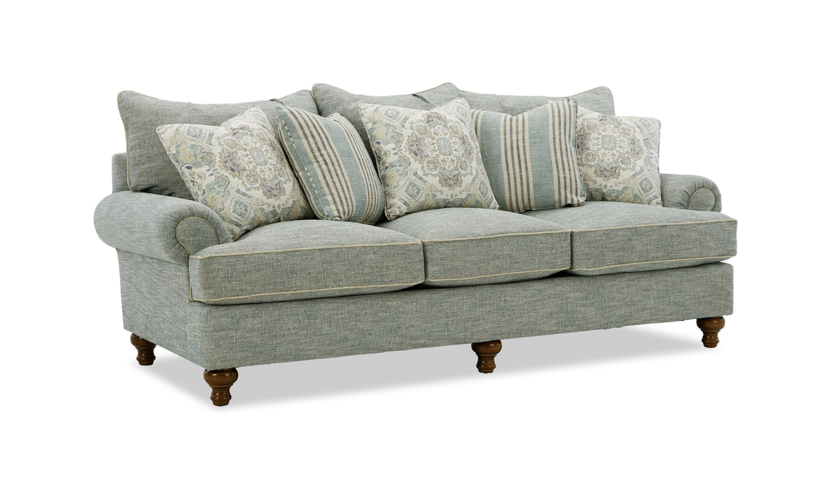 Fairview Sofa in Plush Fabric with Elegant Curved Arms