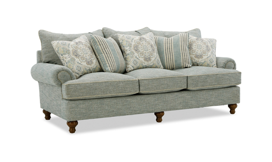 Fairview Sofa in Plush Fabric with Elegant Curved Arms