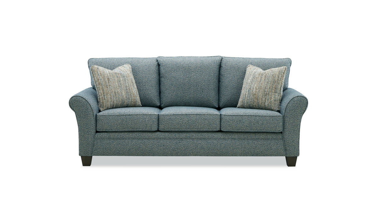 Norwood Sofa in Soft Fabric with Elegant Curved Arms