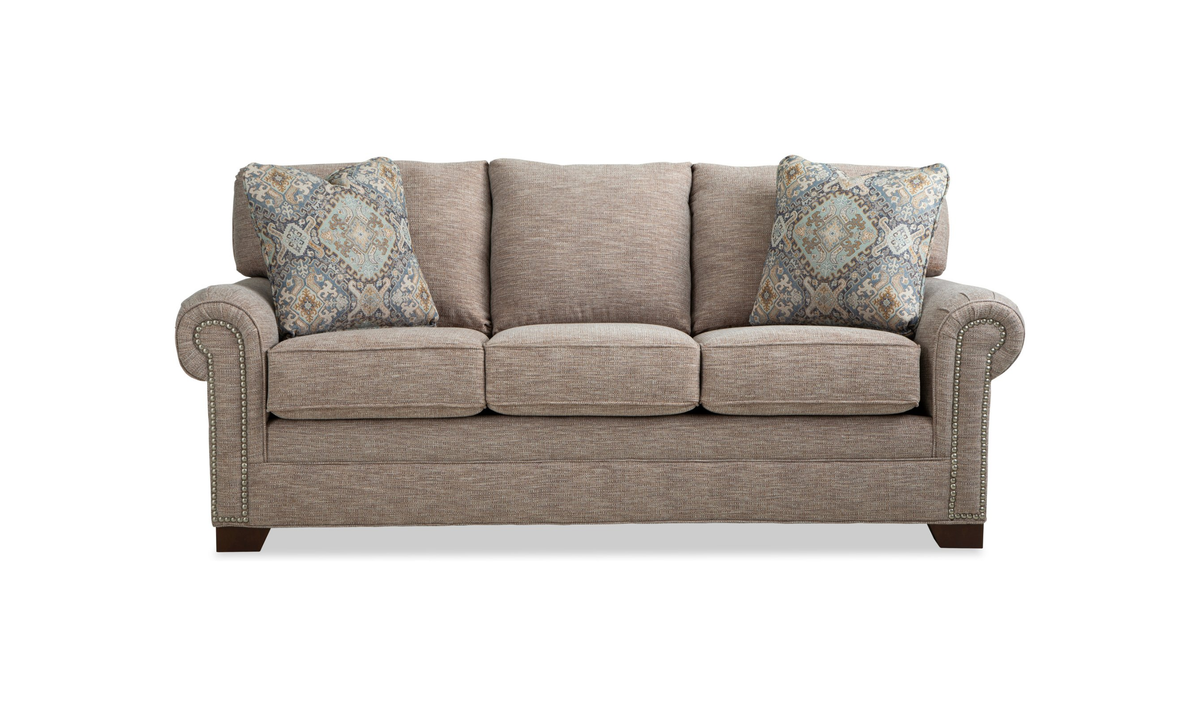 Artisan Sofa in Soft Fabric with Elegant Detailing