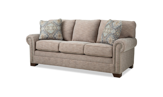 Artisan Sofa in Soft Fabric with Elegant Detailing