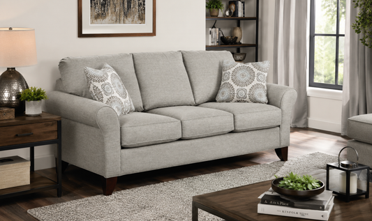 Templeton Sofa Set in Elegant Fabric with Curved Arms