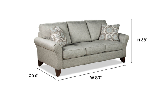 Templeton Sofa Set in Elegant Fabric with Curved Arms