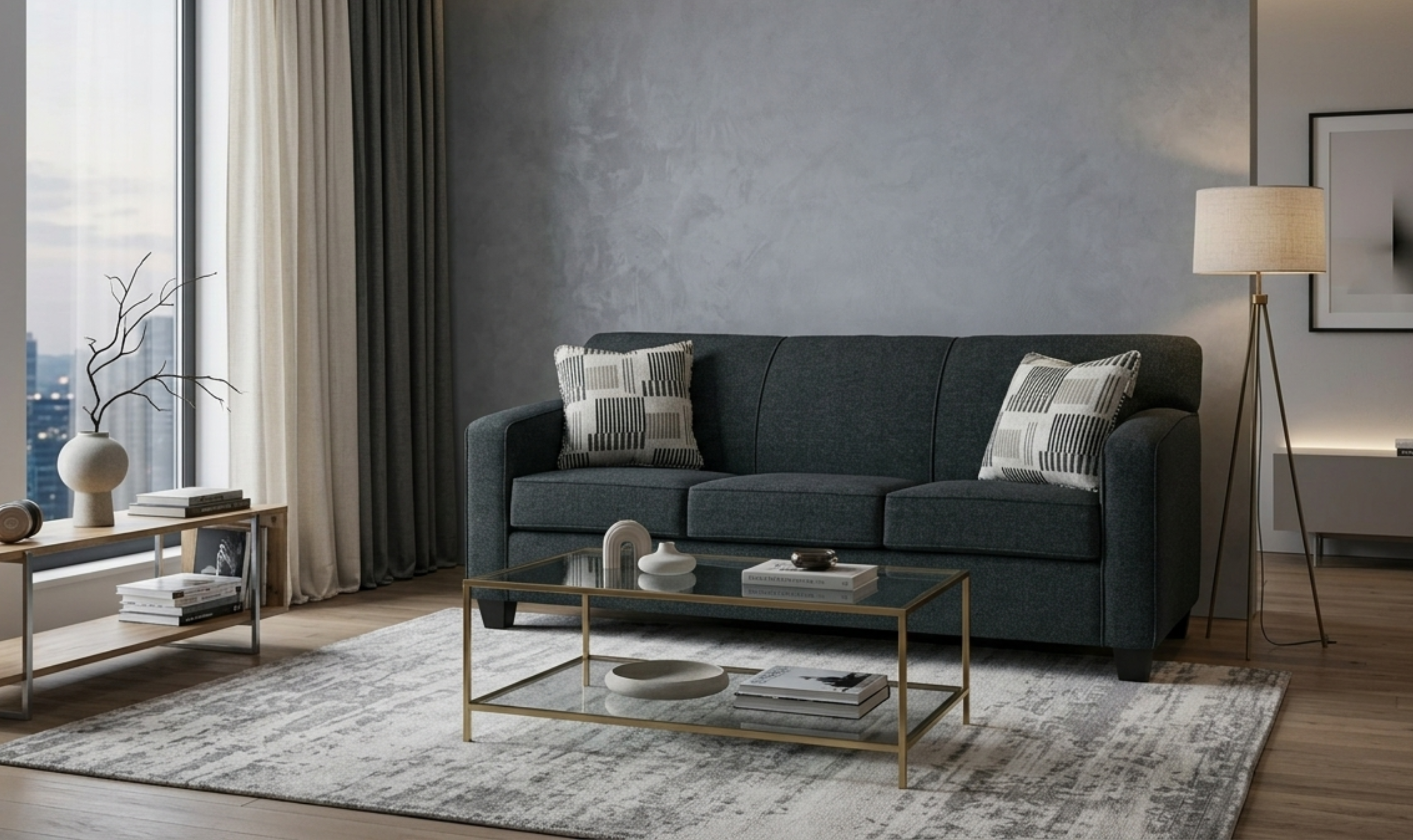 Sofa in Fabric with Contemporary Design