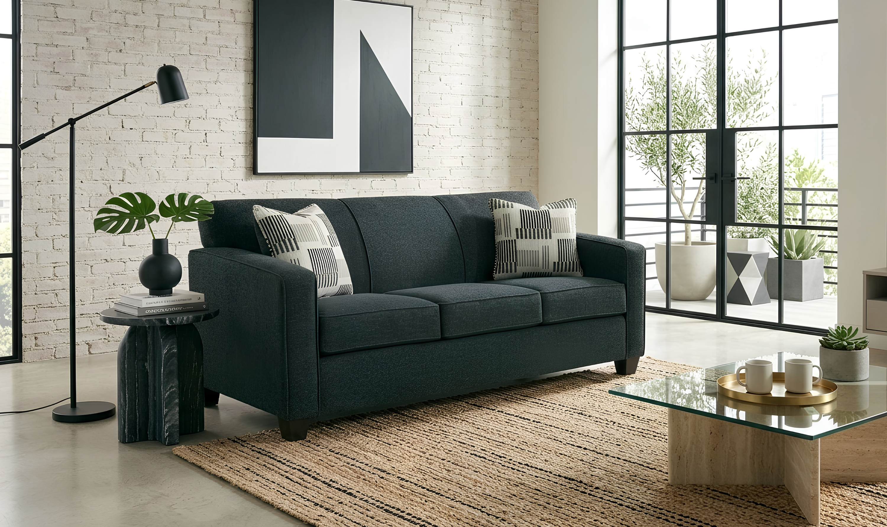 Sofa in Fabric with Contemporary Design