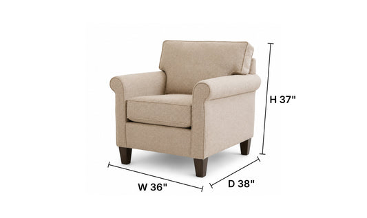 Belmont Sofa in Soft Fabric with Sleek Lines