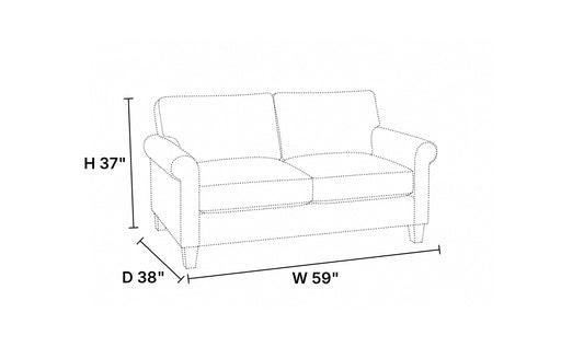 Belmont Sofa in Soft Fabric with Sleek Lines