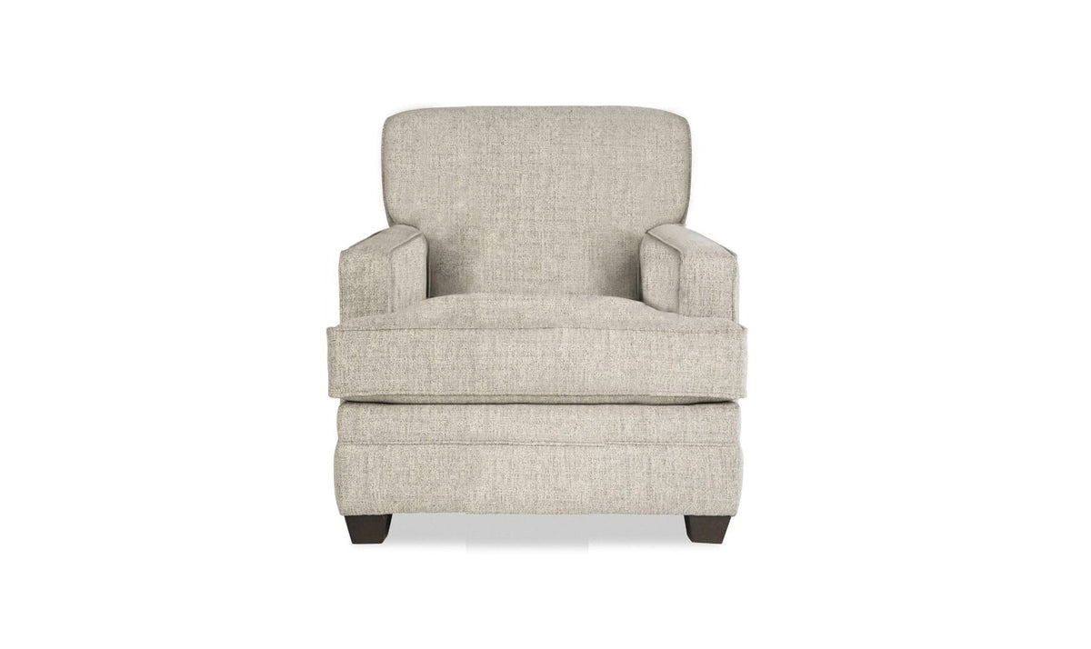 Sofa in Fabric with Tufted Back and Wooden Legs