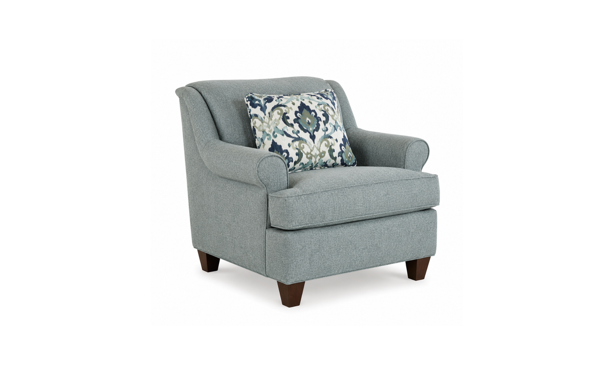 Delmont Sofa in Rich Fabric with Elegant Curved Arms