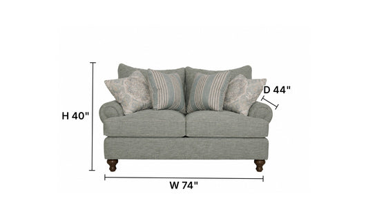 Fairview Sofa in Plush Fabric with Elegant Curved Arms