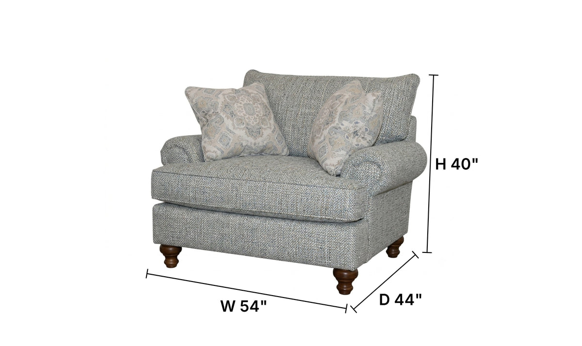 Fairview Sofa in Plush Fabric with Elegant Curved Arms