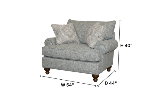 Fairview Sofa in Plush Fabric with Elegant Curved Arms