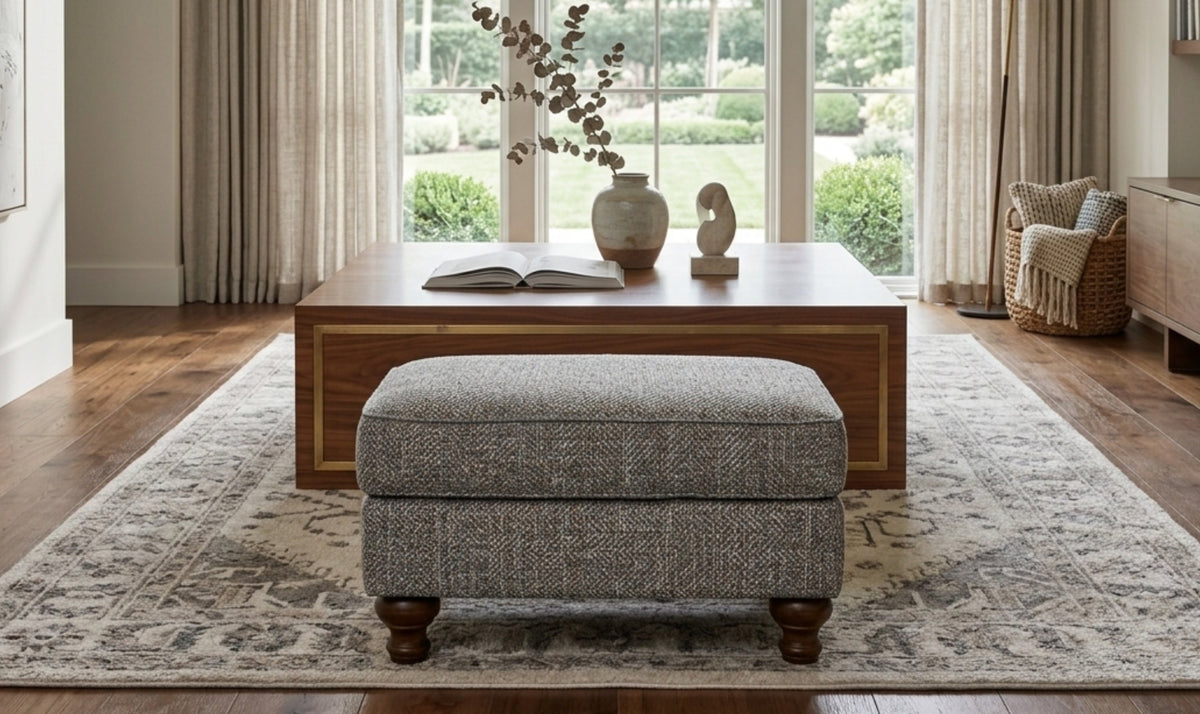 Fairview Sofa in Plush Fabric with Elegant Curved Arms