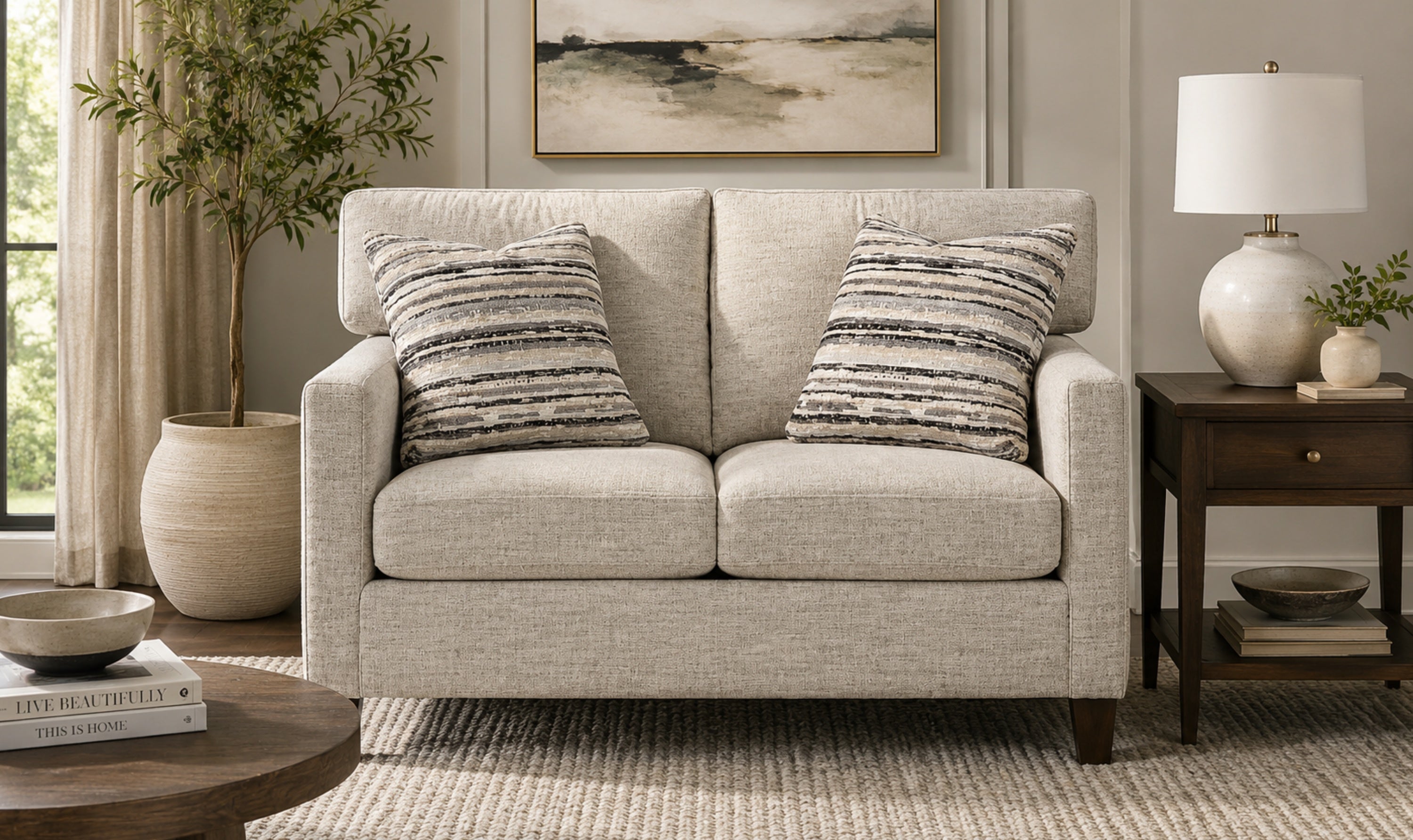 Sofa in Glenmont Fabric with Sleek Contemporary Design