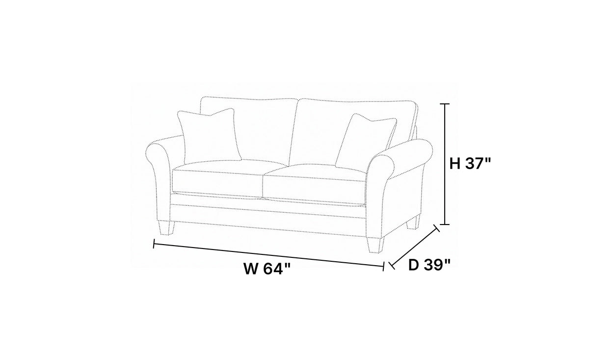 Norwood Sofa in Soft Fabric with Elegant Curved Arms