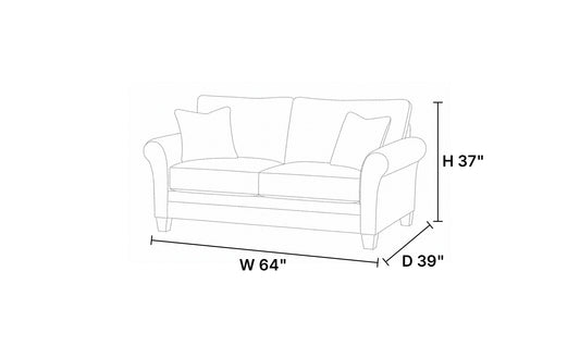 Norwood Sofa in Soft Fabric with Elegant Curved Arms