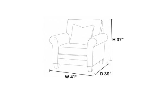 Norwood Sofa in Soft Fabric with Elegant Curved Arms